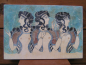 Preview: Drei Damen in Blau, Fresko Knossos-Palast, handbemalt, 27 cm x 18 cm, 1,2 kg