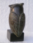 Preview: Eulennachbildung, Attribut der Athena, 7 cm, 200 g, schwarzer Kunstmarmorsockel