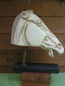 Preview: Pferdehaupt von der Akropolis, Elgin Marble,  36 cm hoch, 32 cm breit, 6,8 kg, schwarzer Marmorsockel