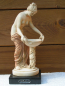 Preview: Nymphe (Najade) mit Waschschüssel, Statue 23 cm, schwarzer Marmorsockel