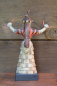 Preview: Schlangengöttin Knossos-Palast, handbemalt,  18,2 cm, 300 g, schwarzer Kunstmarmorsockel