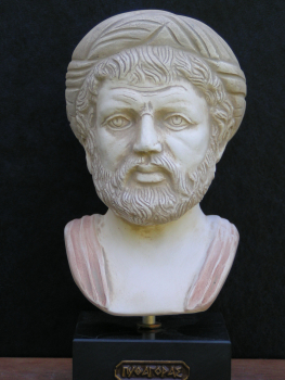 Pythagoras mystic bust replica, 17 cm, 1 kg, black marble base