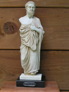 Hippocrates ancient physician museum replica 460-370 v.Chr. statue, 26 cm, 0,9 kg