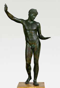 Large statue large bronze Ephebe youth of Marathon 1.32 m size