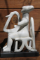 Harfespieler von der Kykladeninsel Keros, 20,8 cm hoch, 10,1 cm tief, 15,6 cm breit, 2,2 kg, schwarzer Kunstmarmorsockel