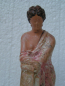 Frauenstatuette als ruhende Tanagra, 18 cm, Terrakotta