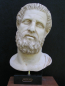 Hippokrates von Kos, berühmter Arzt, Büste 27 cm, 2,5 kg, schwarzer Marmorsockel