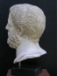 Hippokrates von Kos, berühmter Arzt, Büste 27 cm, 2,5 kg, schwarzer Marmorsockel