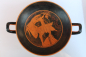 Preview: Satyr-Kylix mit Ziegenbalg als Weinschlauch, 24 cm  Ø, handbemalt, 0,49 kg
