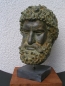 Satyros von Elis-Haupt, Faustkämpfer,  25 cm, 2,8 kg, schwarzer Marmorsockel