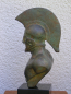 Preview: Leonidas-Büste 22 cm, 1,1 kg, schwarzer Marmorsockel