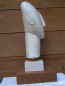 Preview: Kykladenidol Frauenkopf 30 cm, 1,6 kg, beiger Kunstmarmorsockel