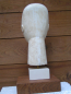 Preview: Kykladenidol Frauenkopf 30 cm, 1,6 kg, beiger Kunstmarmorsockel