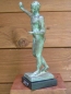 Jüngling von Marathon-Statue, wahrscheinlich Hermes, 25 cm, 14 cm breit, 0,7 kg, schwarzer Marmorsockel