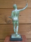 Preview: Jüngling von Marathon-Statue, wahrscheinlich Hermes, 25 cm, 14 cm breit, 0,7 kg, schwarzer Marmorsockel