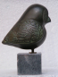 Eulenreplik, Symbol der Göttin Athena, 11 cm, 400 g, schwarzer Kunstmarmorsockel