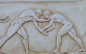 Preview: Ringkämpfer in der Palästra-Relief  8 x 20 cm, 320 g