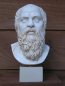Preview: Sokrates-Büste 21 cm, 1,33 kg, beiger Kunstmarmorsockel
