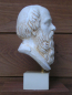 Preview: Sokrates-Büste 21 cm, 1,33 kg, beiger Kunstmarmorsockel
