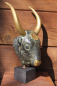 Preview: Bulle mykenisch, Stierkopf-Rhyton, 24,2 cm, 0,6 kg,  schwarzer Kunstmarmorsockel