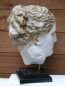 Hygieia-Büste (Haupt), Gesundheitsgöttin, 37 cm, 5,2 kg, zweistufiger schwarzer Marmorsockel