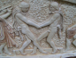 Satyre und Mänade beim Weinkeltern-Relief, 58 cm x 36 cm, 6,7 kg, zum Aufhängen