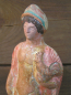 Tanagra-Figurine als Hermes mit Hahn, 19 cm, 250 g, Terrakotta