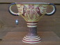 Preview: Minoan stem kylix with ibex goat replica, minoan pottery, 9,2 cm, 150 g