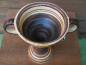 Preview: Minoan stem kylix with ibex goat replica, minoan pottery, 9,2 cm, 150 g