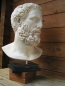 Preview: Hippokrates von Kos, berühmter Arzt, Monumentalbüste 52 cm hoch, 15 kg, schwarzer Doppelmarmorsockel