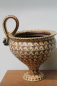 Preview: Minoan cup with handle 1.500 B.C., hand painted, height 14,9 cm, 12,6 cm, 420 g weight