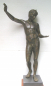 Preview: Jüngling von Marathon-Statue, wahrscheinlich Hermes, 53 cm, 4 kg, schwarzer Marmorsockel