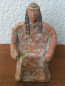 Preview: Tanagra-Statuette sitzend aus Boiotien, Grabbeigabe, 15,5 cm, Terrakotta