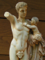 Hermes mit Dionysosknaben-Statue 27 cm, 1,1 kg, schwarzer Marmorsockel