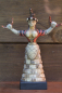 Mobile Preview: Schlangengöttin Knossos-Palast, handbemalt,  18,2 cm, 300 g, schwarzer Kunstmarmorsockel