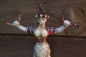 Mobile Preview: Schlangengöttin Knossos-Palast, handbemalt,  18,2 cm, 300 g, schwarzer Kunstmarmorsockel