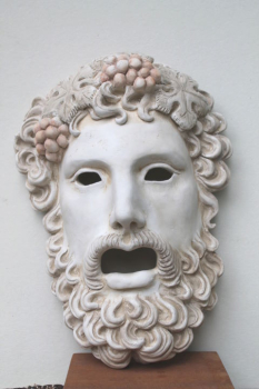 Weingott Dionysos Theatermaske, 33,5 cm groß, 24 cm breit, 2,2 kg