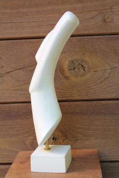 Idol von den Kykladen, 26,7 cm, 1,1 kg, beiger Kunstmarmorsockel