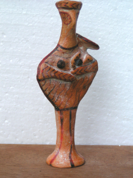 Mykenisches Idol mit Kleinkind, 13 cm, handbemalt, Terrakotta