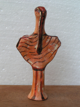 Mykenisches Frauenidol mit Kleinkind, Phi-Typus, 11 cm, handbemalt, Terrakotta