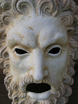 Theater mask philosopher replica museum Athen, 38 cm, 2,6 kg