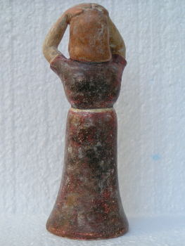 Tanagra-Statuette aus Boiotien, Wehklagende, Grabbeigabe, 17 cm, Terrakotta