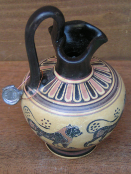 Corinthian Hydria replica museum, handpainted, 12 cm