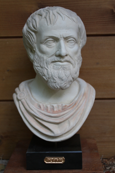 Aristoteles-Büste 25,5 cm, 1,4 kg, schwarzer Marmorsockel