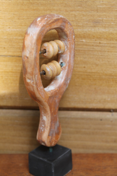 Sistrum (frame rattle), ancient musical instrument, terracotta, 12.2 cm high, 4.8 cm wide, 0.1 kg weight