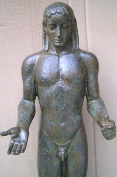 Apollon-Statue 53 cm,  4,0 kg, schwarzer Kunstmarmorsockel
