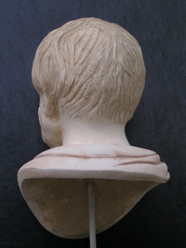 Aristoteles-Büste 25,5 cm, 1,4 kg, schwarzer Marmorsockel