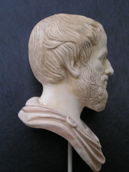 Aristoteles-Büste 25,5 cm, 1,4 kg, schwarzer Marmorsockel