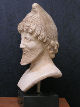 Odysseus von Ithaka, Büste 21 cm, 1 kg, schwarzer Marmorsockel