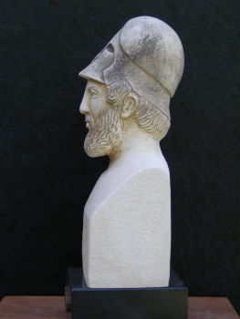 Perikles-Herme, sog. Sala delle Muse, 21 cm, 1 kg, schwarzer Marmorsockel